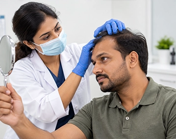 Indian patient during PRP hair restoration consultation