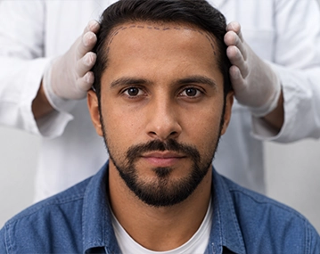 Indian patient discussing hair restoration treatment