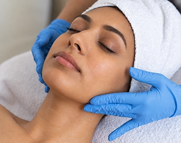 Indian woman consulting about facial lines