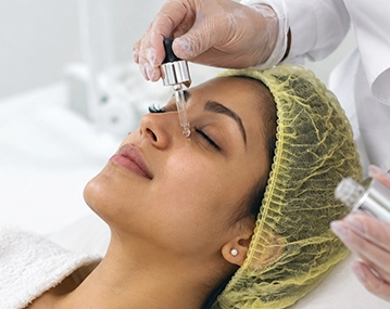Indian woman receiving hydrating skin booster treatment